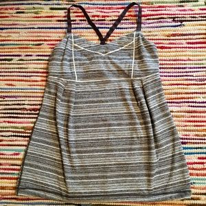 Lululemon Grey and White Striped Babydoll Tank